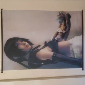 Vintage 90's Final Fantasy VII wall scroll Yuffie Kisaragi